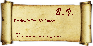 Bednár Vilmos névjegykártya